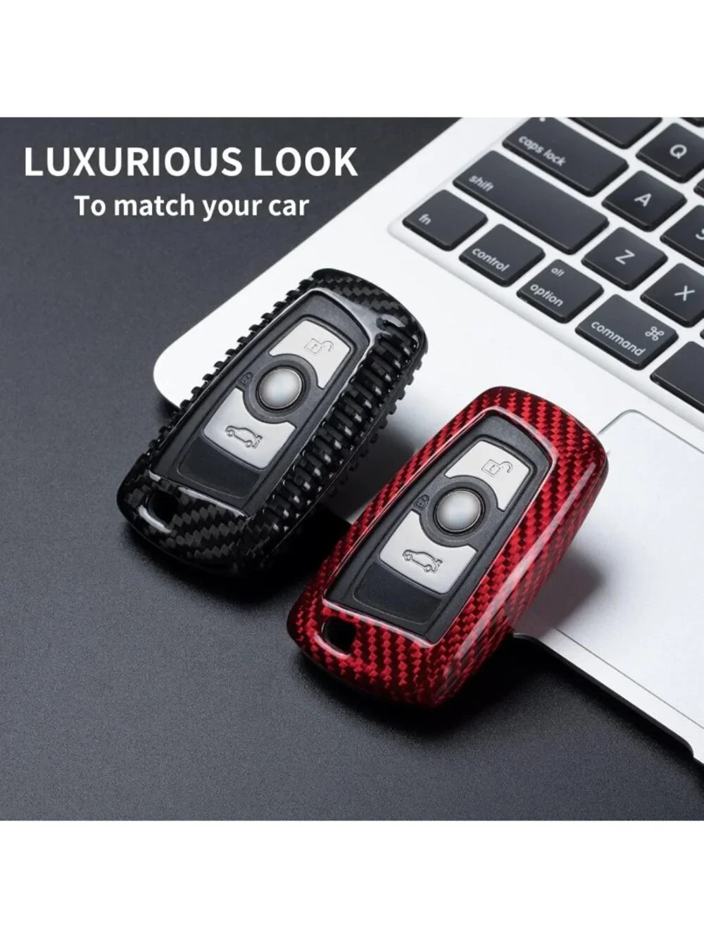 Stylish Real Glass Fiber Key Fob Cover | T-Carbon Protector for BMW Models